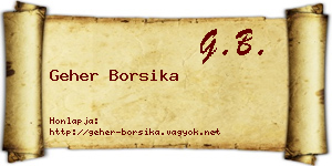 Geher Borsika névjegykártya
